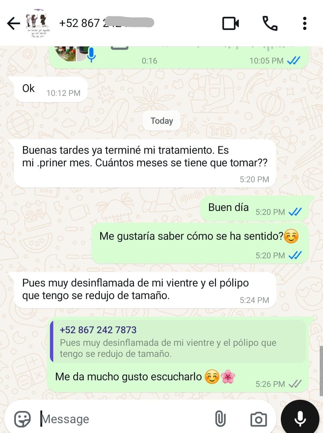 Testimonio de Cliente vía WhatsApp
