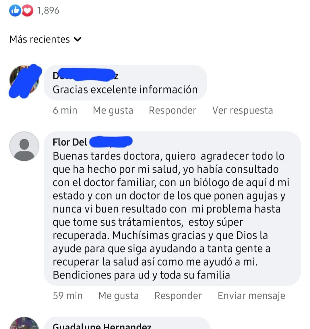 Testimonio de Flor vía Facebook